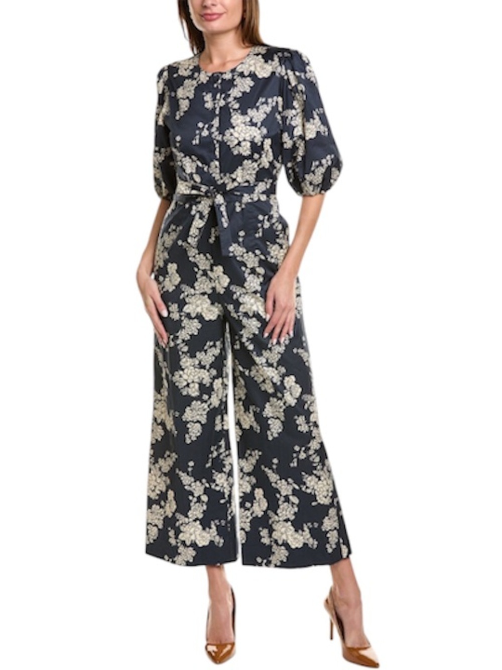REBECCA TAYLOR Gabrielle Fleur Floral Navy Jumpsuit